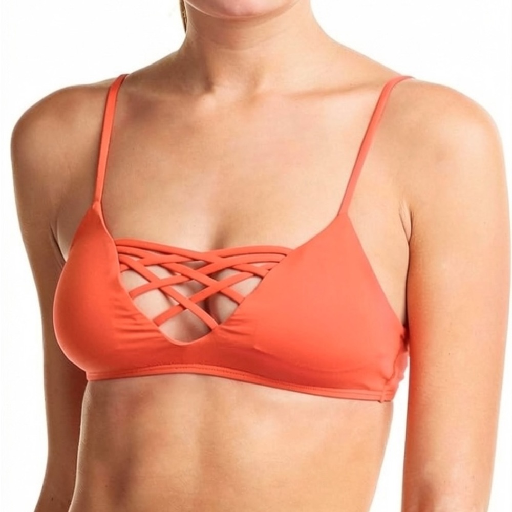 NWOT L*Space Jaime bikini top sherbet orange